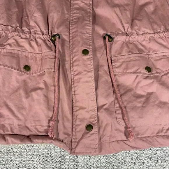 Love Tree Pink Vest Sherpa Lined Drawstring Waist & Detachable Hood Size Large - Picture 4 of 7